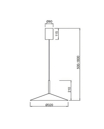 CALICE * COLGANTE PEQUEÑO LED 1L - CENIZA